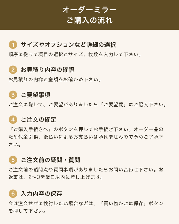 オーダーミラーお見積り