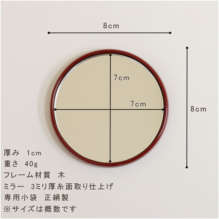 mirror with hand made traditional lacquer 品番 inw223rs-reのサイズ