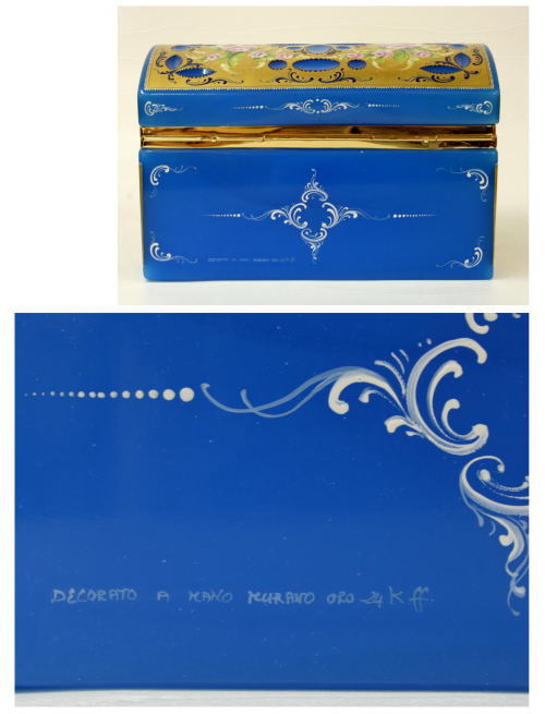 ベネチアングラスのジュエリーボックス Ma8530