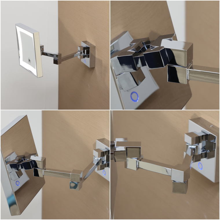 背面構造,ベース部,金具接続,真鍮ボディ,ヒンジ構造,クロム仕上げ,堅牢設計,壁取付金具,アーム関節,耐久品質