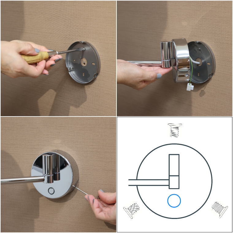 ホテル施工用, LED調色ライト, プロ仕様, 壁固定タイプ