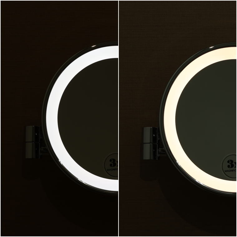 タッチスイッチ,LED操作,青色インジケータ,壁面ベース,クローム鏡面,高耐久,電気式,清潔感,ホテルバスルーム,固定式