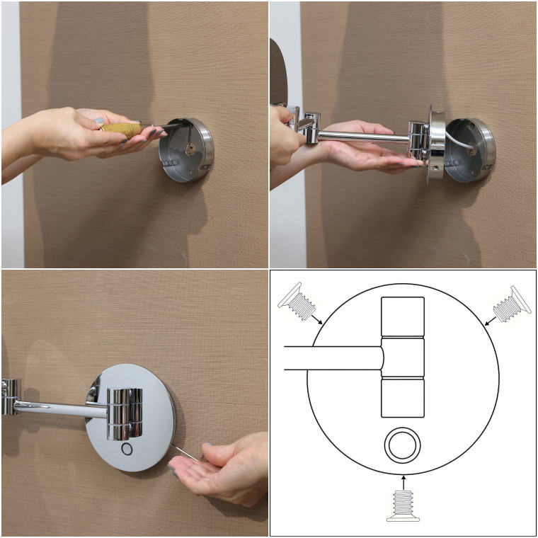 付属部品,電源ユニット,真鍮フレーム,取付金具,壁面設置用,ネジセット,プロ仕様,施工準備,ホテル改装,照明ミラー