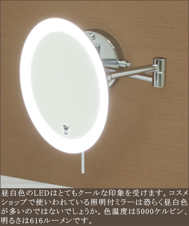 高品質高性能3倍率拡大鏡 ミラー昼白色LED